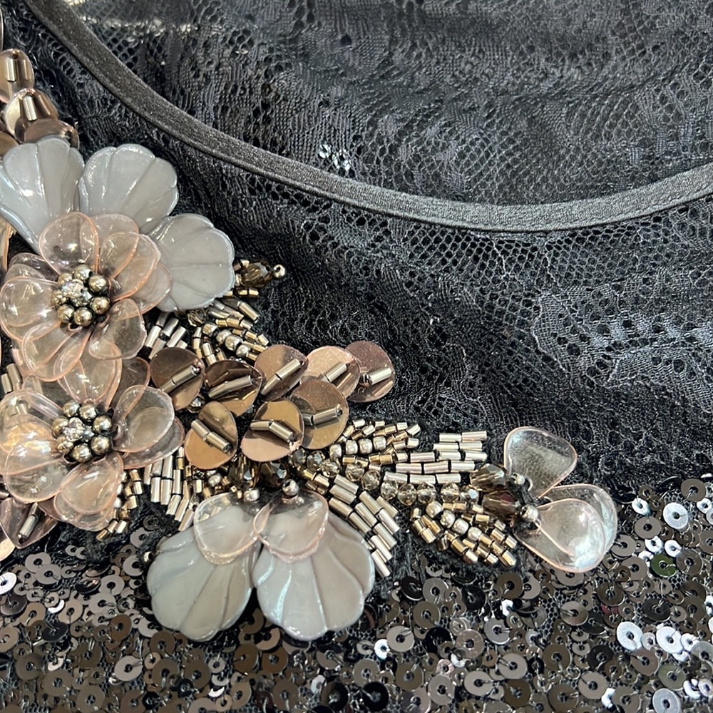 Aidan Mattox sequin and charmeuse trapeze party dress - Picture 7 of 7